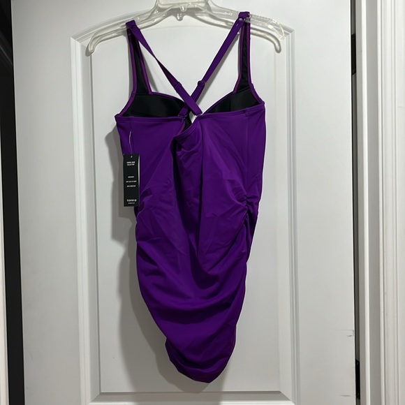 Torrid Purple lace-up underwire swimsuit - Picture 3 of 7